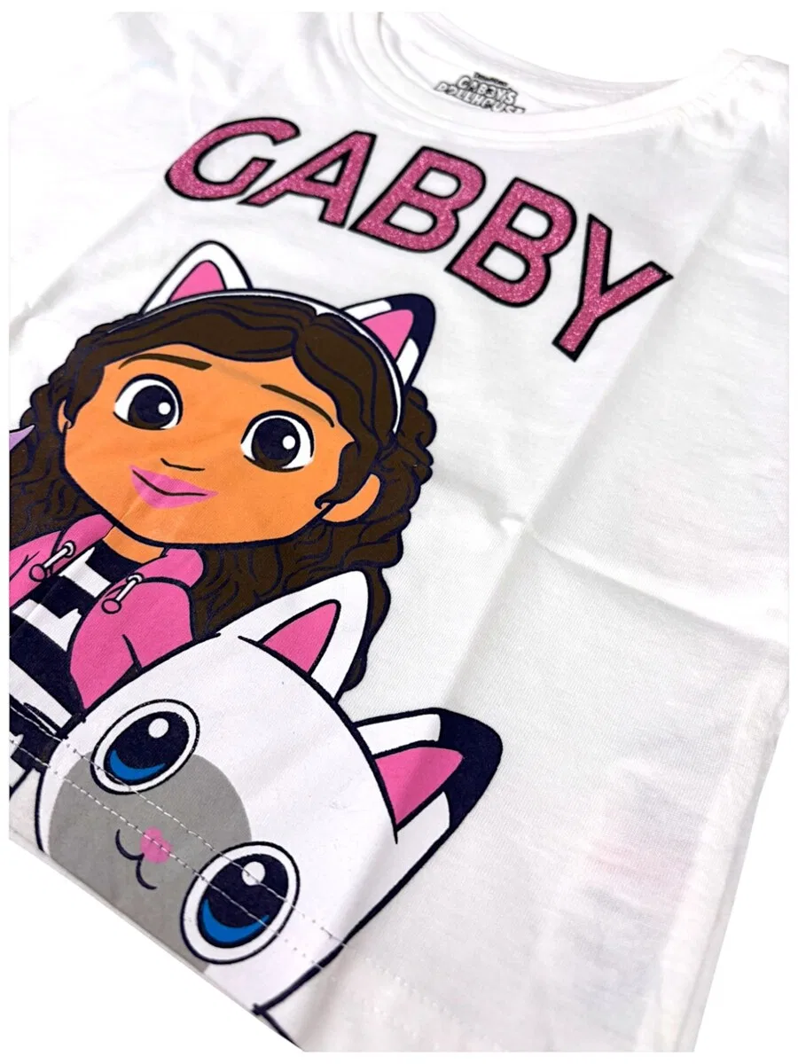Футболка Gabby's Dollhouse 'Gabby´s Dollhouse Crop Top' белого цвета — фото 4