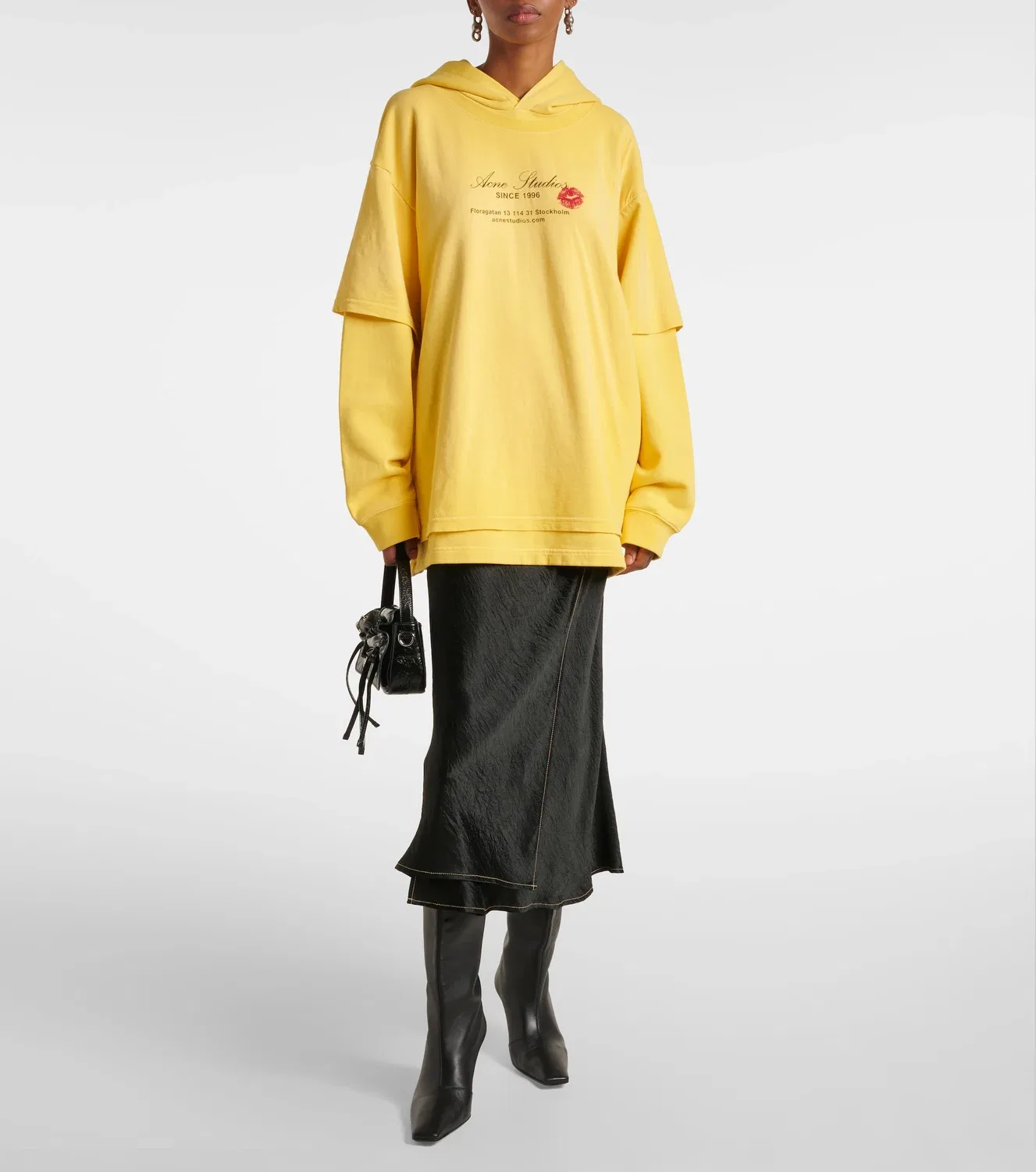 Худи с принтом Acne Studios, желтый — фото 2