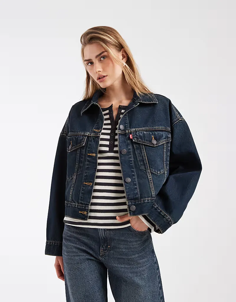 Свободные укороченные джинсы-тракеры Levi's, синий — фото 3