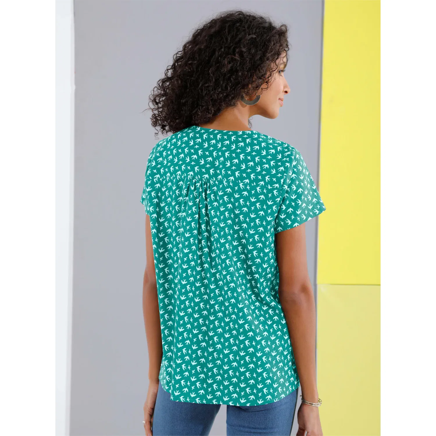 Женская блуза с принтом ласточек Classic Basics, Lagoon Print — фото 2