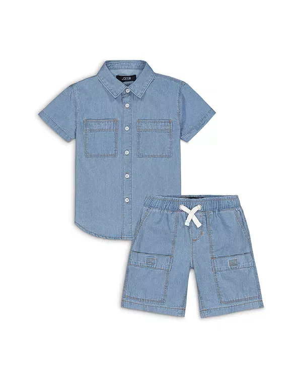 Детский комплект для мальчиков из джинсовой ткани Shirt & Shorts Set Joe's Jeans, Light Wash
