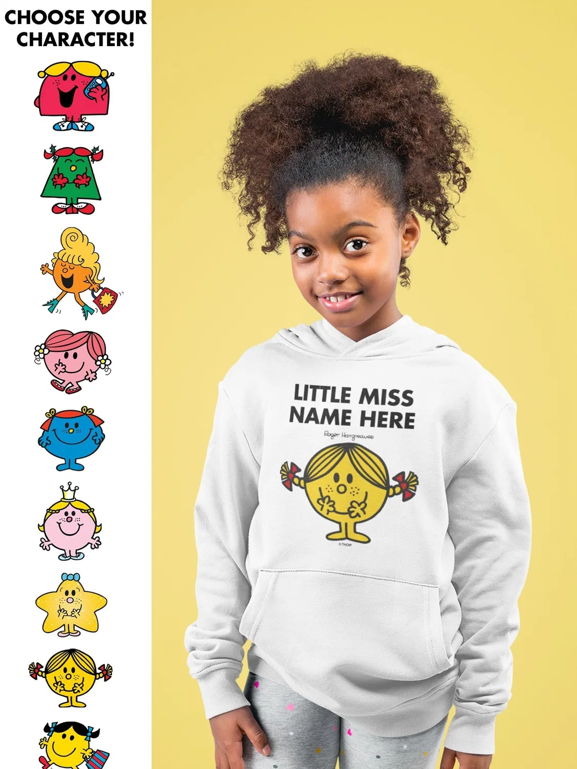 Худи, персонализированное Mr. Men Little Miss Star Editions, натуральный
