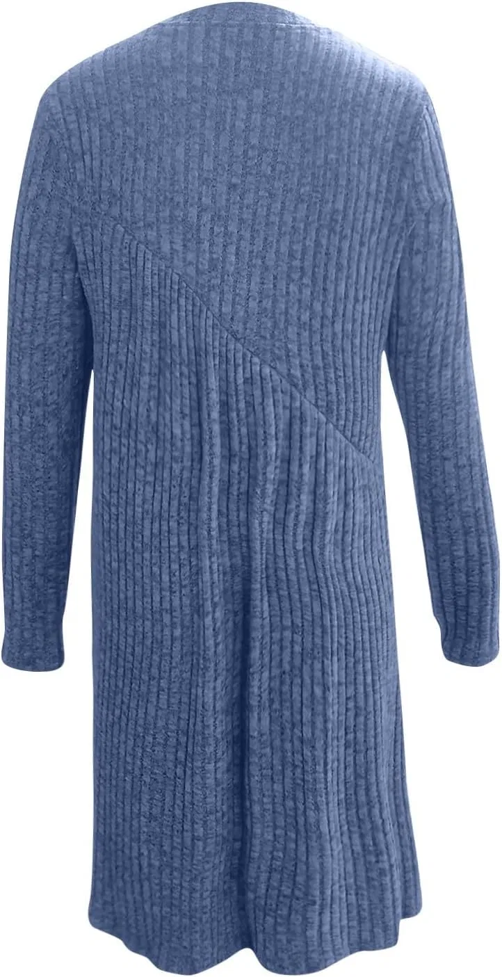 Женское вязаное платье-свитер свободного кроя, Royal Blue — фото 4