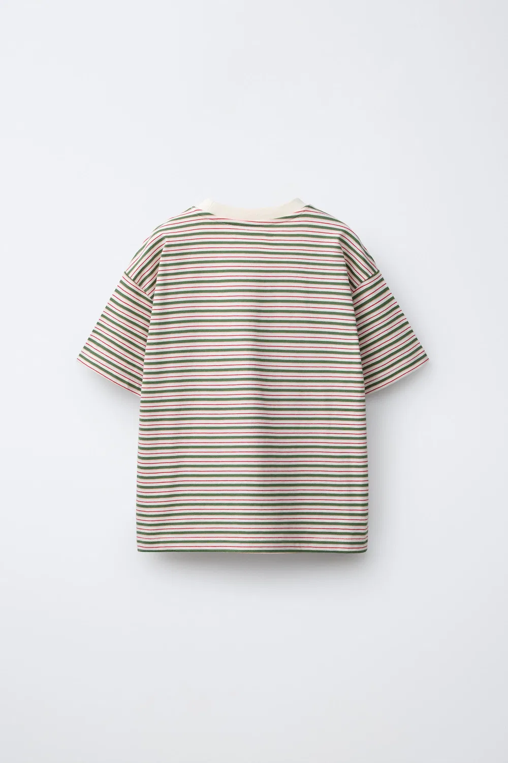 Полосатая футболка с вышитым слоганом ZARA, Striped — фото 2