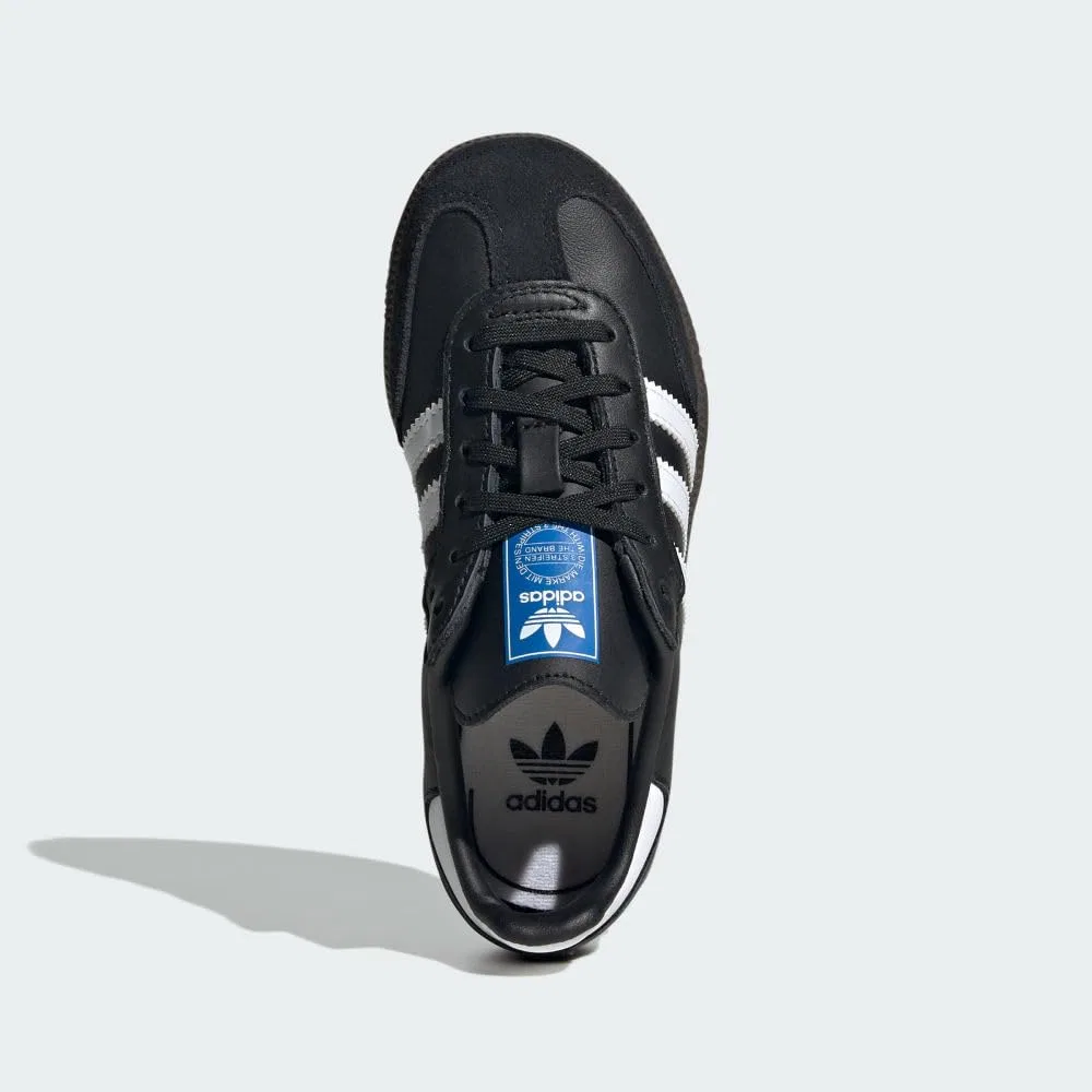 Детские кроссовки для мальчиков с замшей Samba OG Adidas, Core Black White Cloud Rubber — фото 3