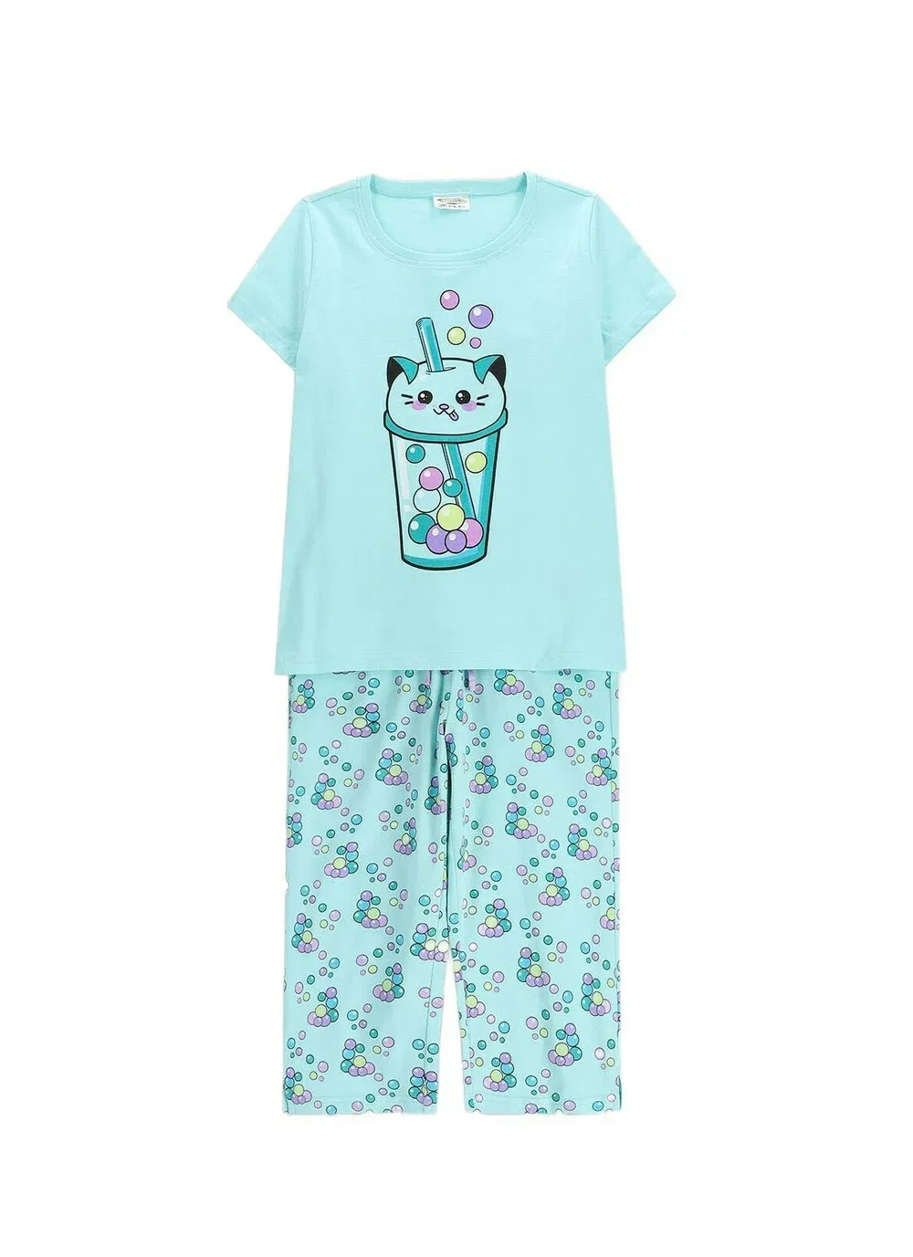 Piżama dziewczęca (f-wc6448209pjs-013-092) - пижамный комплект Coccodrillo, Turkusowy