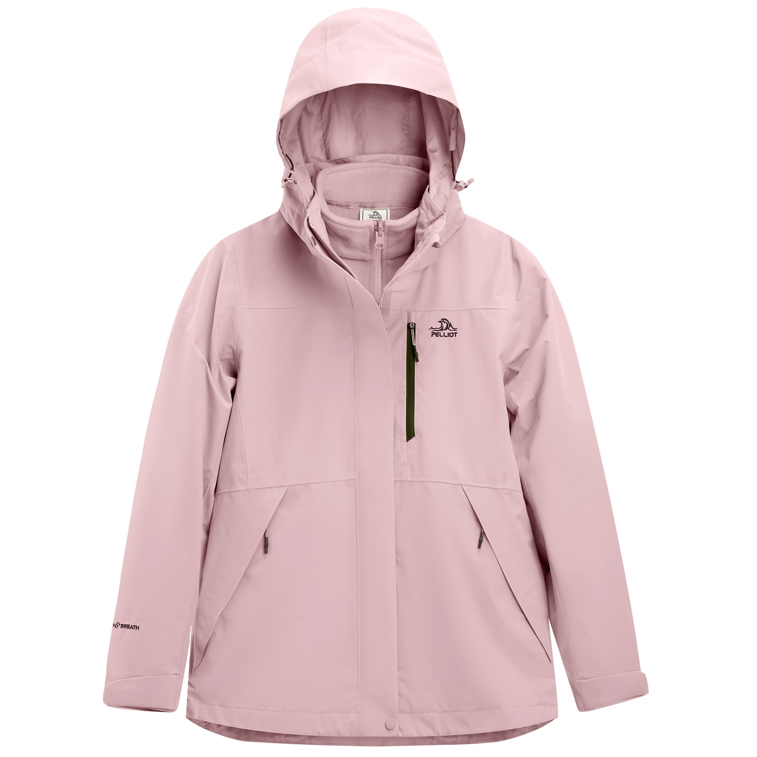 

PELLIOT Ветровка женская водонепроницаемая ветрозащитная дышащая износостойкая термоизолирующая быстросохнущая, Almond Pink