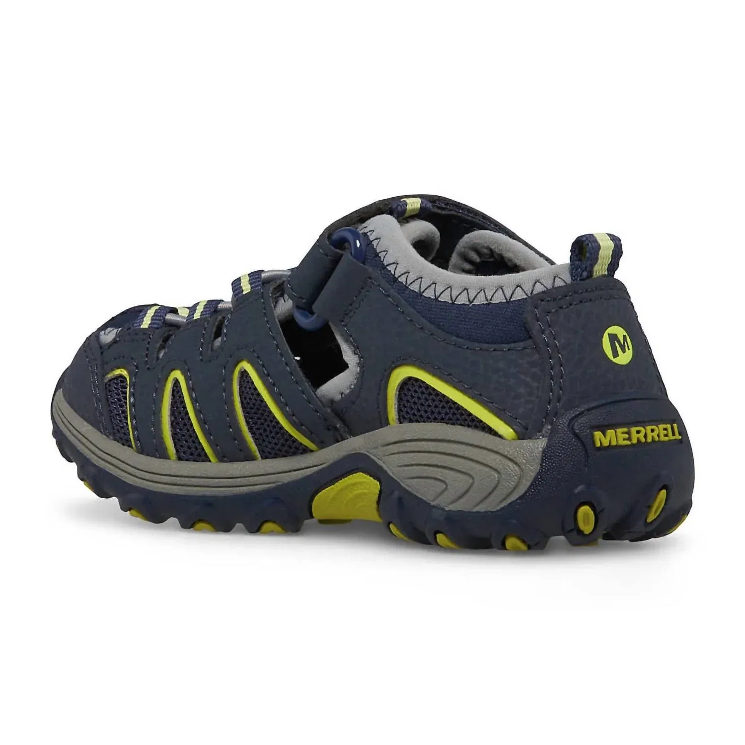 Детские сандалии для мальчиков с быстросохнущей подкладкой Hydro H2O Hiker Sandal MERRELL, Navy/Lime — фото 3