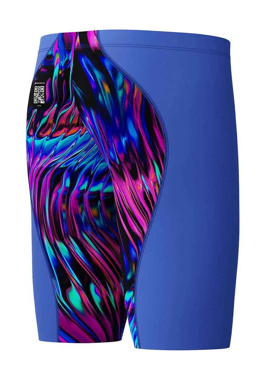 Детские плавки для мальчиков с компрессией Speedo Fastskin Junior LZR Ignite Jammer, BLAU / Bunt / Fluoreszierendes Magenta — фото 4