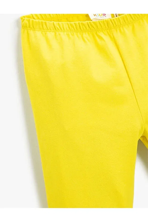 Детские леггинсы для девочек хлопковые Koton, Yellow — фото 3