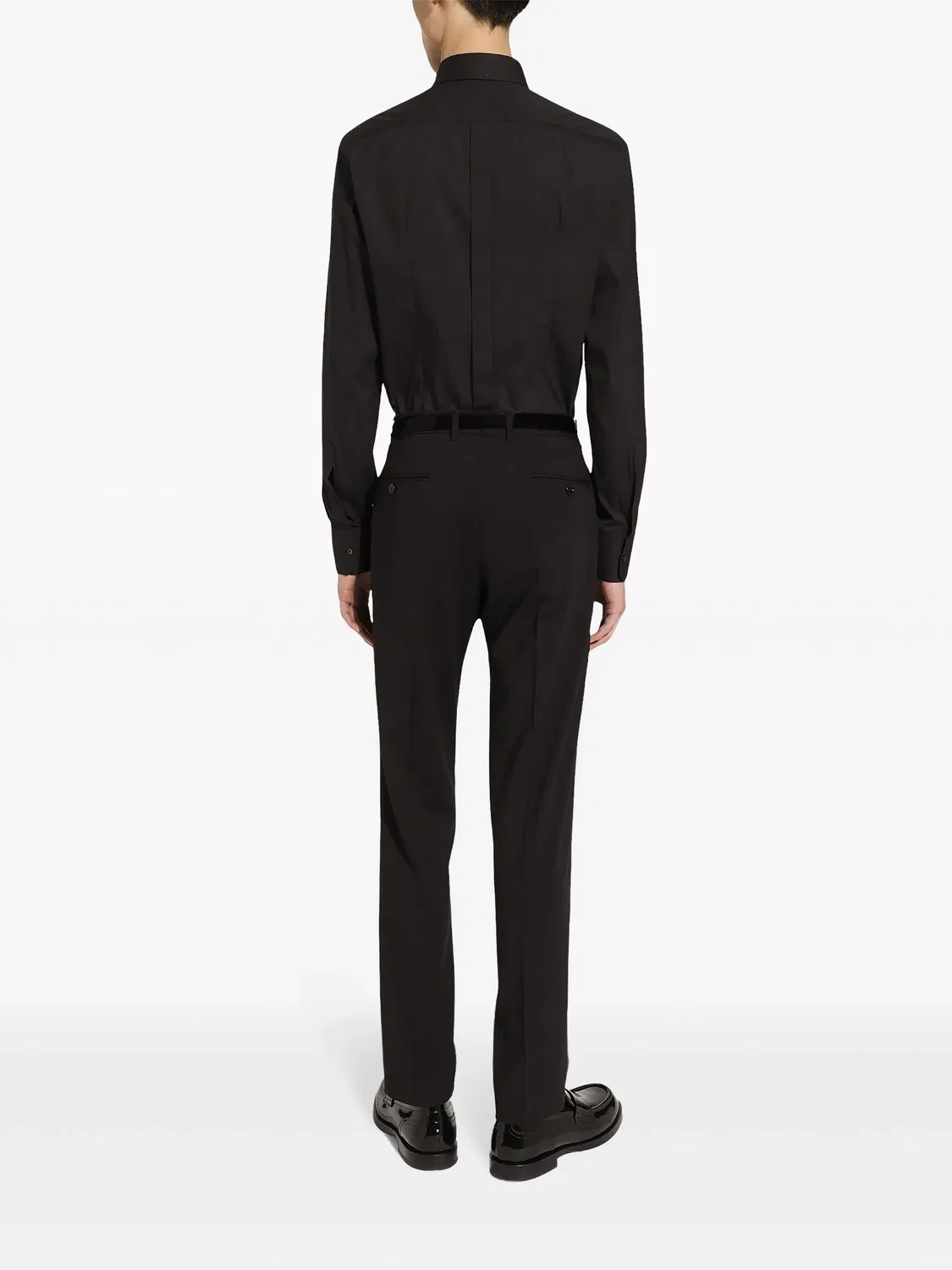 Рубашка с длинным рукавом из стрейч-коттона Dolce & Gabbana, черный — фото 3