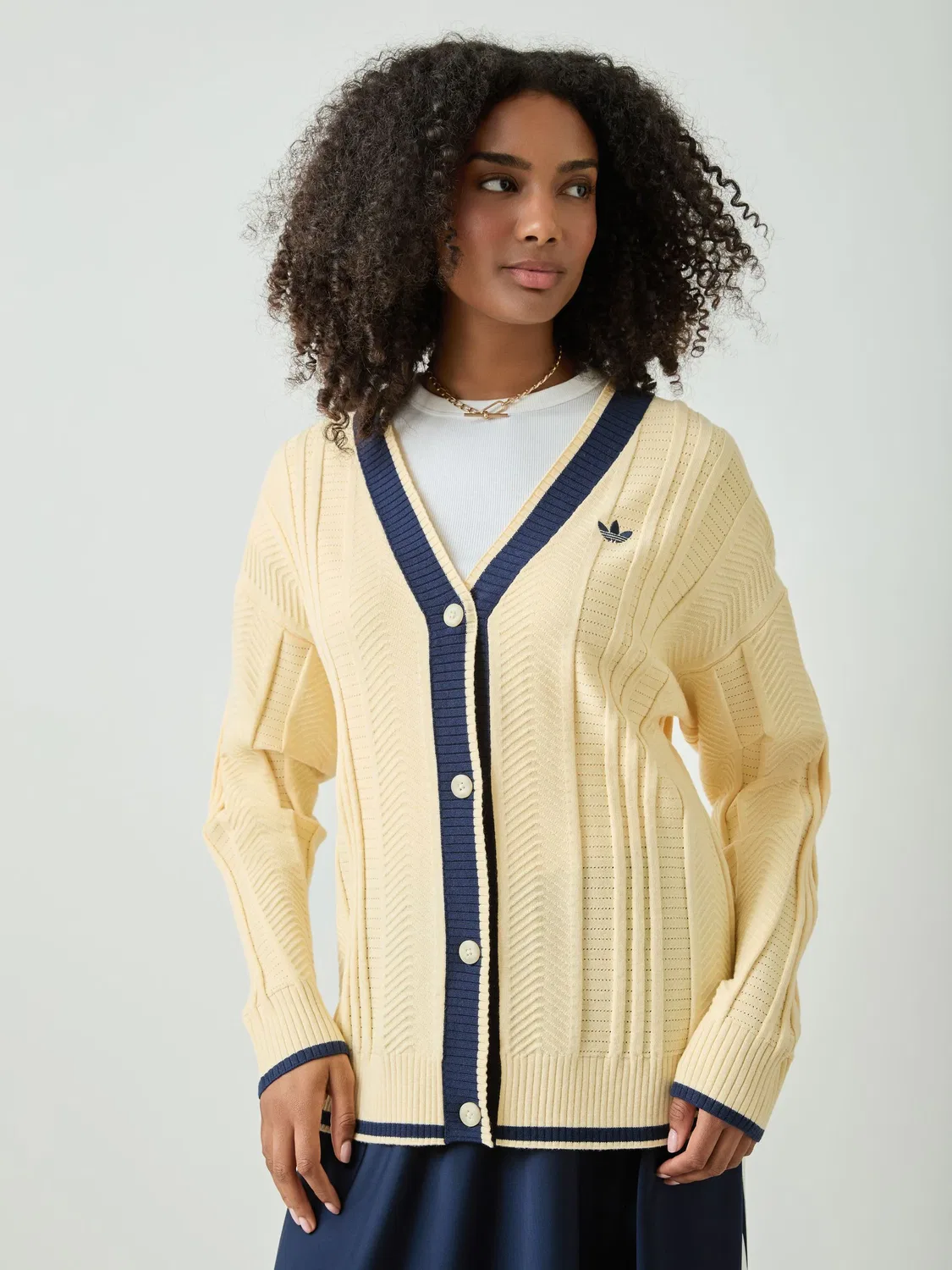 Желтый вязаный кардиган adidas Originals