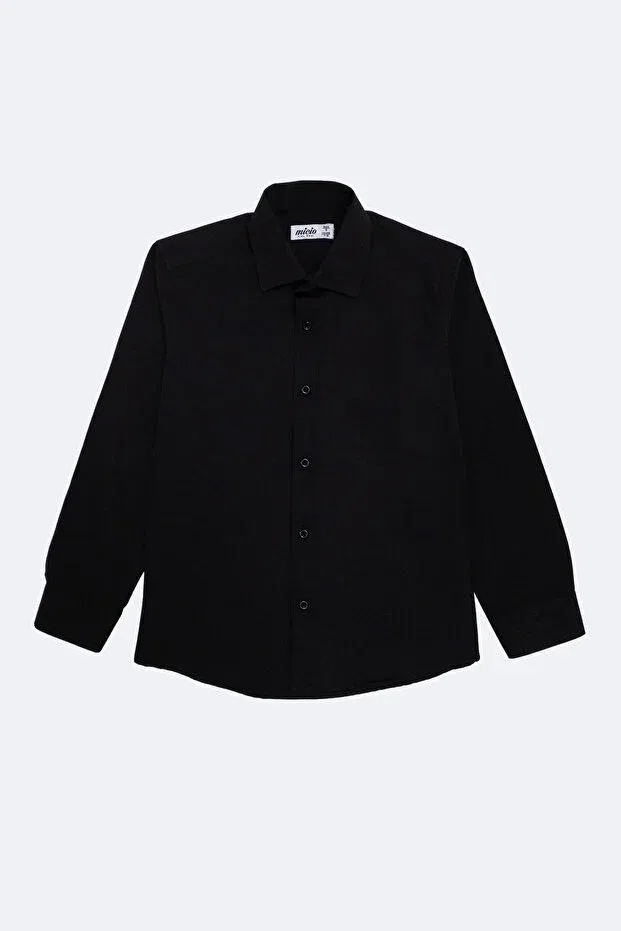 Детская рубашка для мальчиков классическая Basics Micio, Black