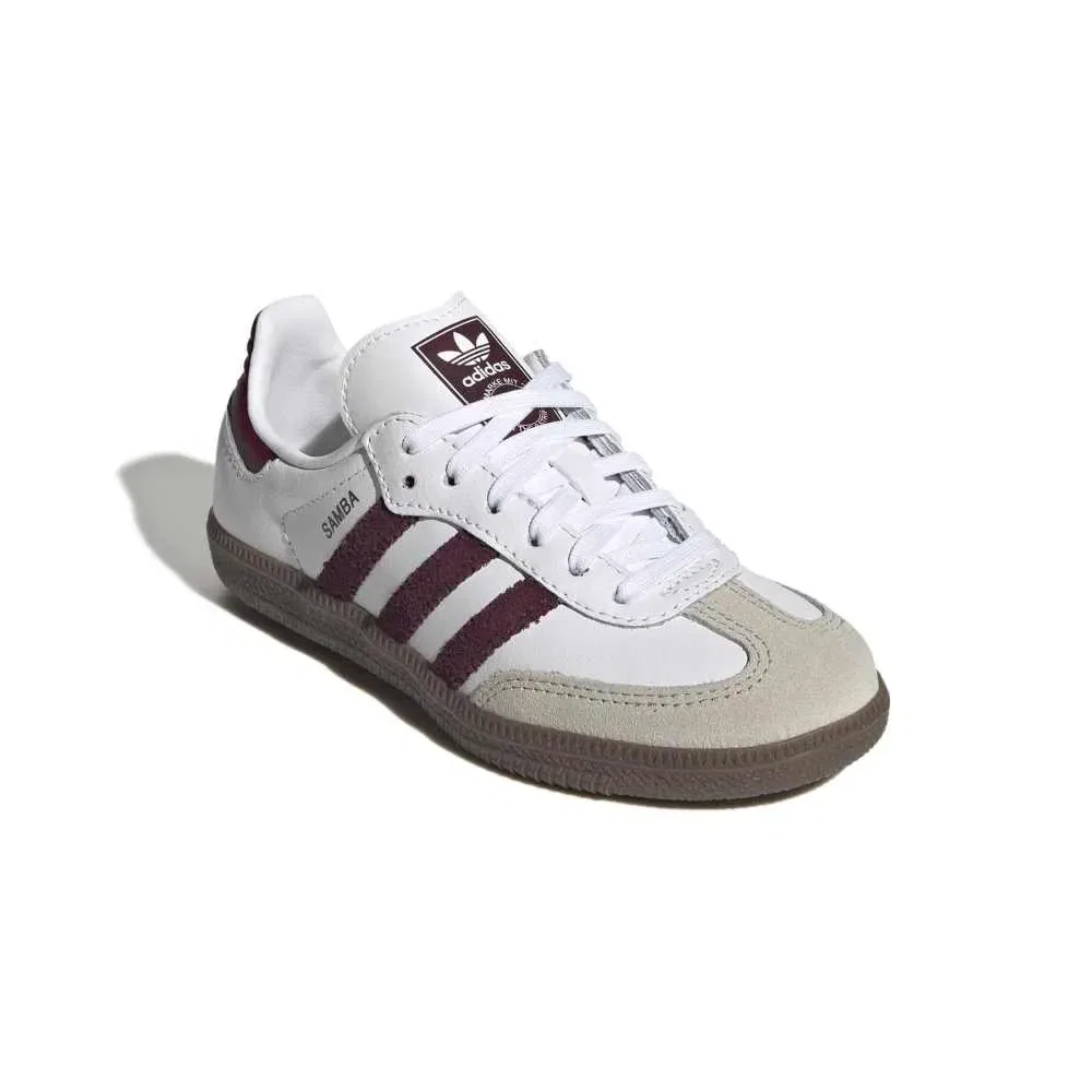 Детские кроссовки для девочек с замшевым носком Samba OG Adidas Originals, White — фото 2
