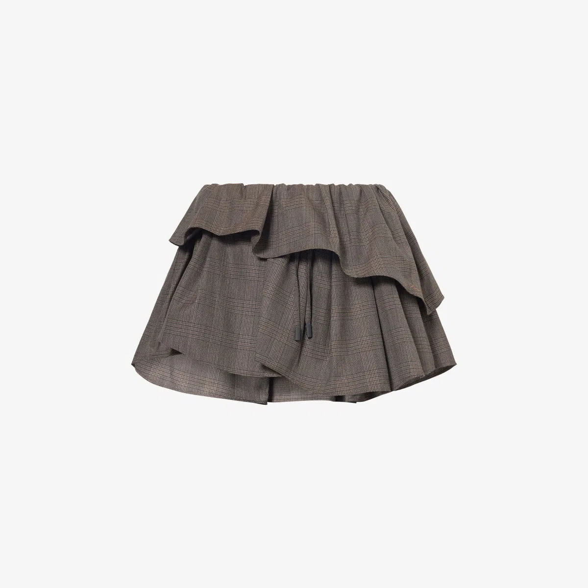 Мини-юбка ifelpa из шерстяной смеси с оборками Acne Studios, черный/коричневый