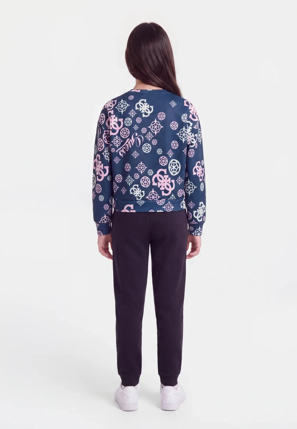 Свободная толстовка средней длины для активного отдыха Guess, Peony Blue Version — фото 2