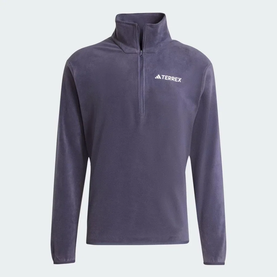 Свитшот с воротником-стойкой и полузамком, модель MT ESS HZ FL, adidas, Синий — фото 4