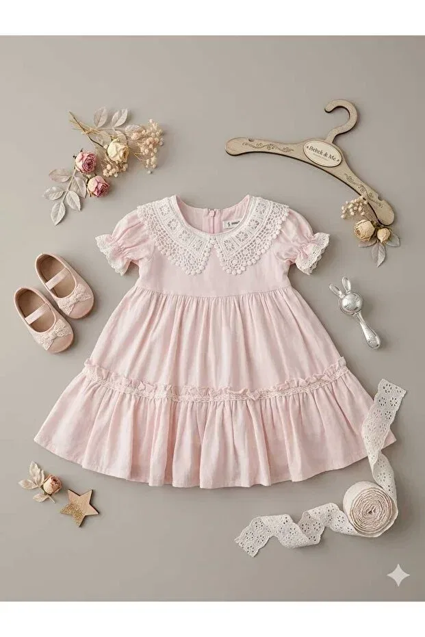 Детское платье для девочек кружевное Bebiço Kids, Pink