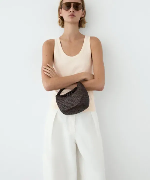 Майка без рукавов из 100% хлопка, Massimo Dutti — фото 4