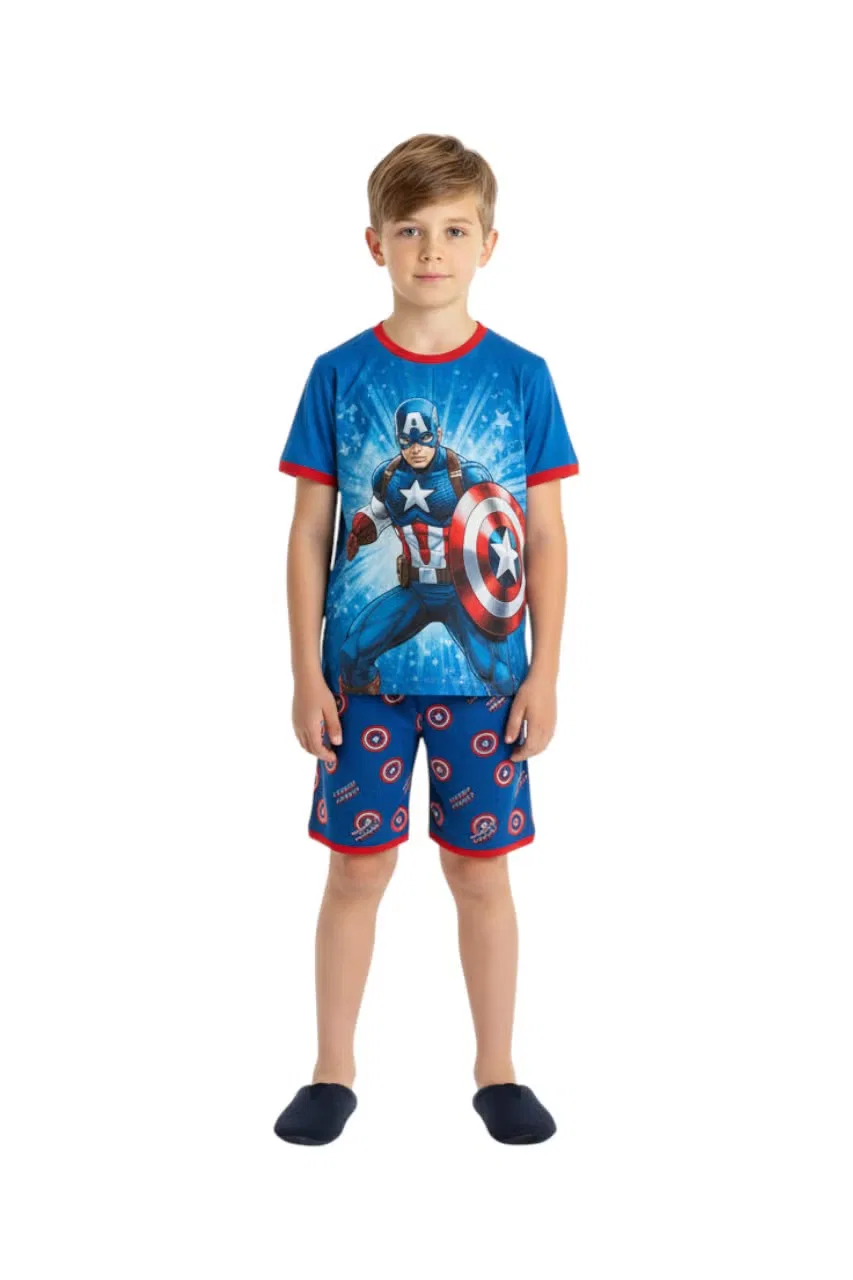 Пижамный комплект с принтом Captain America Bidani, многоцветный