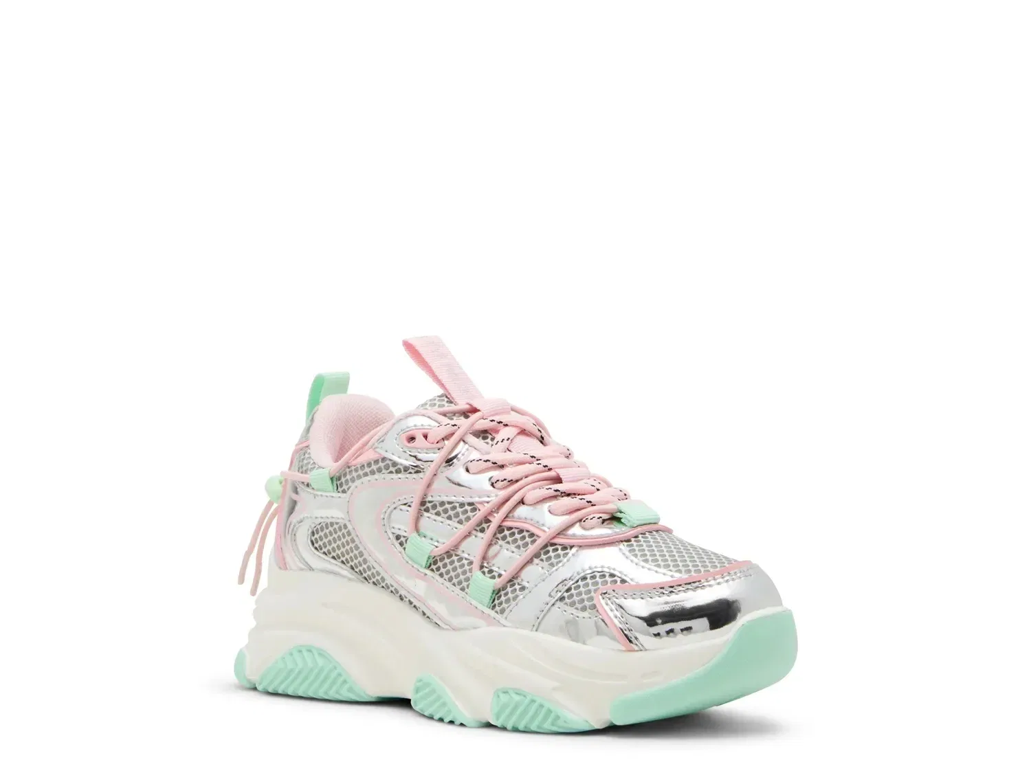 Кроссовки повседневные Key Sneaker, Steve Madden, серо-мятно-розовые