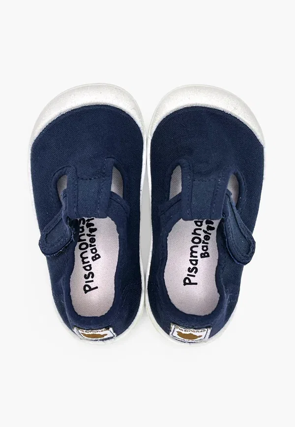 Кроссовки из хлопка Pepitos barefoot lona lavada ninos touch-strap shoes Pisamonas, синий — фото 3