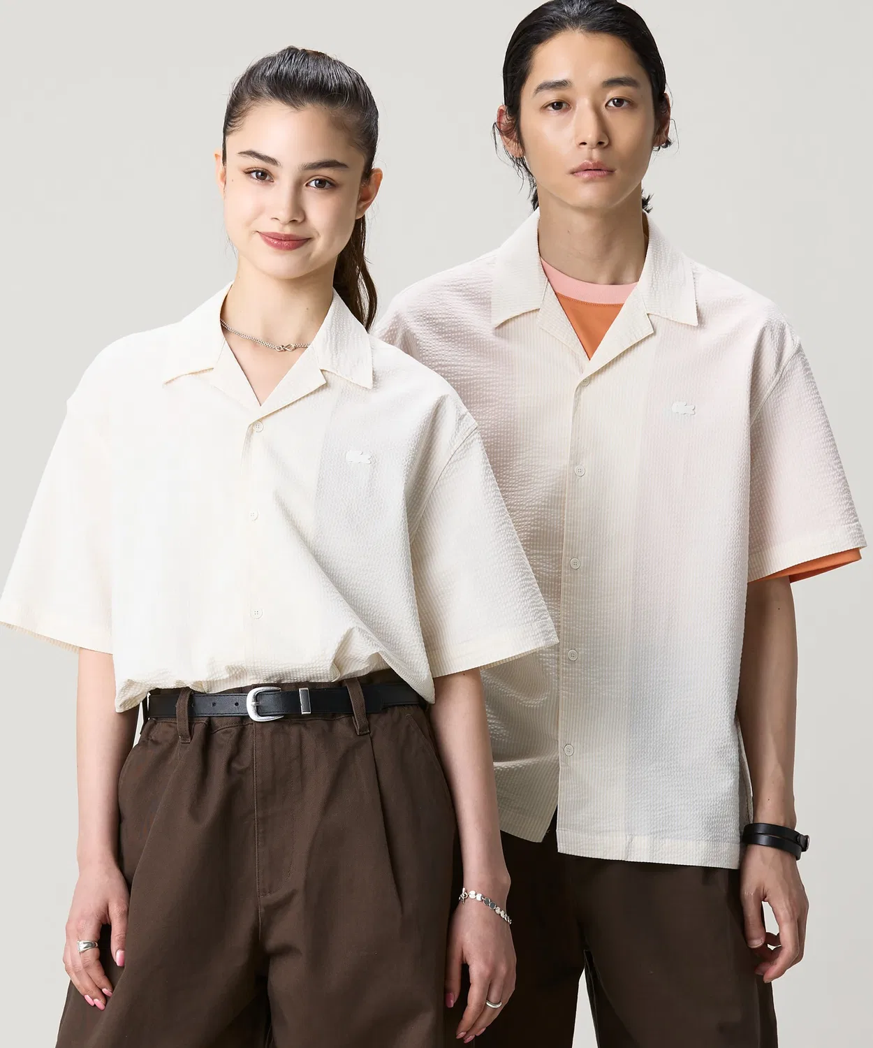 Мужская рубашка с коротким рукавом из сисакуера, свободный крой LACOSTE, Черный — фото 2