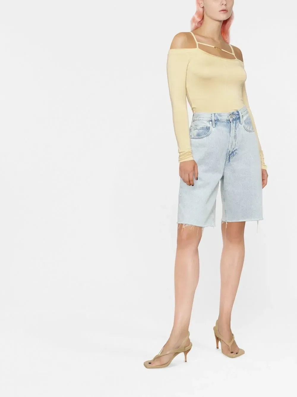 Топ Sierra с открытыми плечами Jacquemus, бежевый — фото 4
