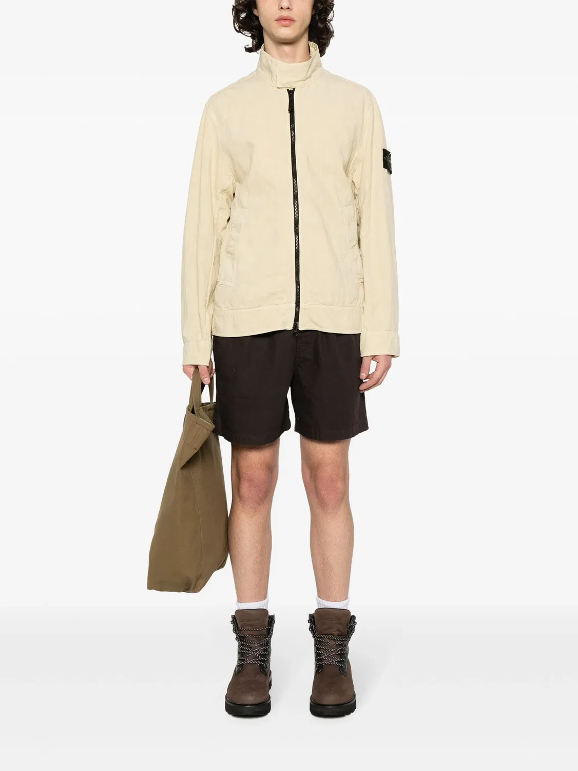 Пиджак с эмблемой Compass Stone Island, светло-бежевый — фото 2