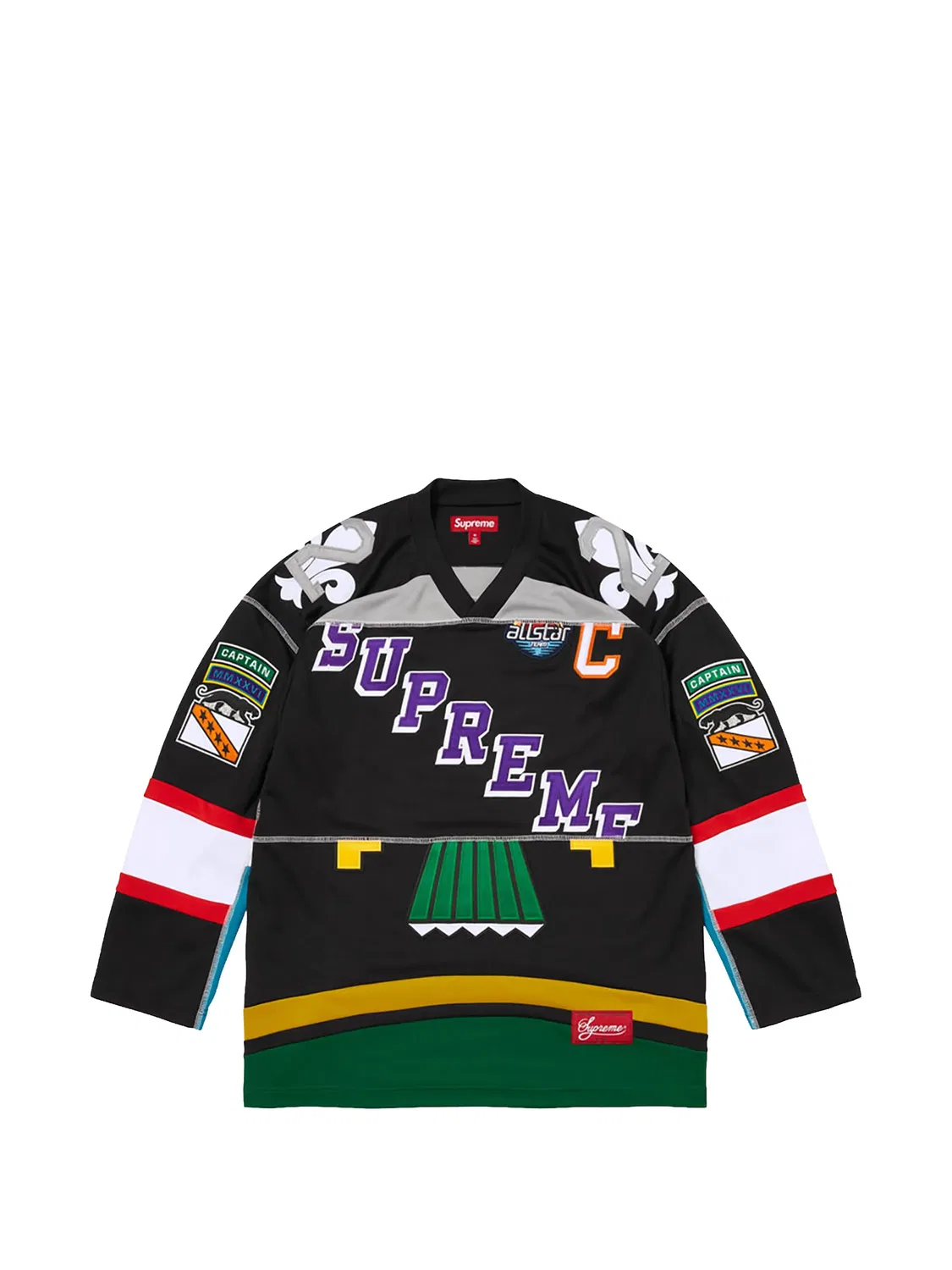 Топ с длинными рукавами и вставками Supreme, черный