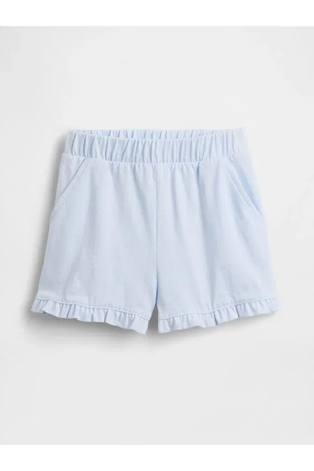 Детские шорты для девочек с оборками Gap, Light Blue-001