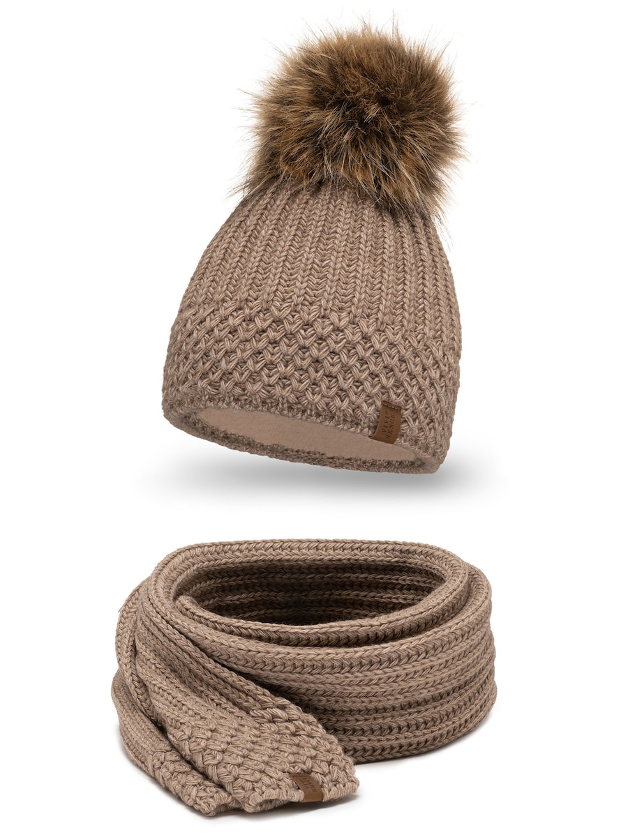 

Шапка Vivisence 7016 Set, бежевый