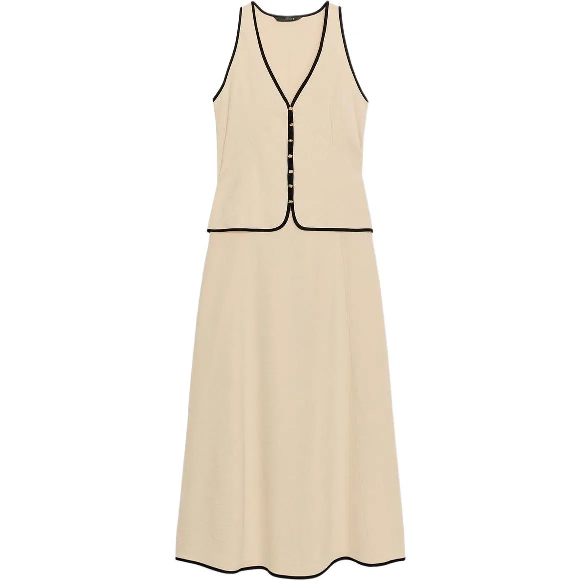 Женское платье без рукавов Light Beige V Neck ZARA, Light Beige