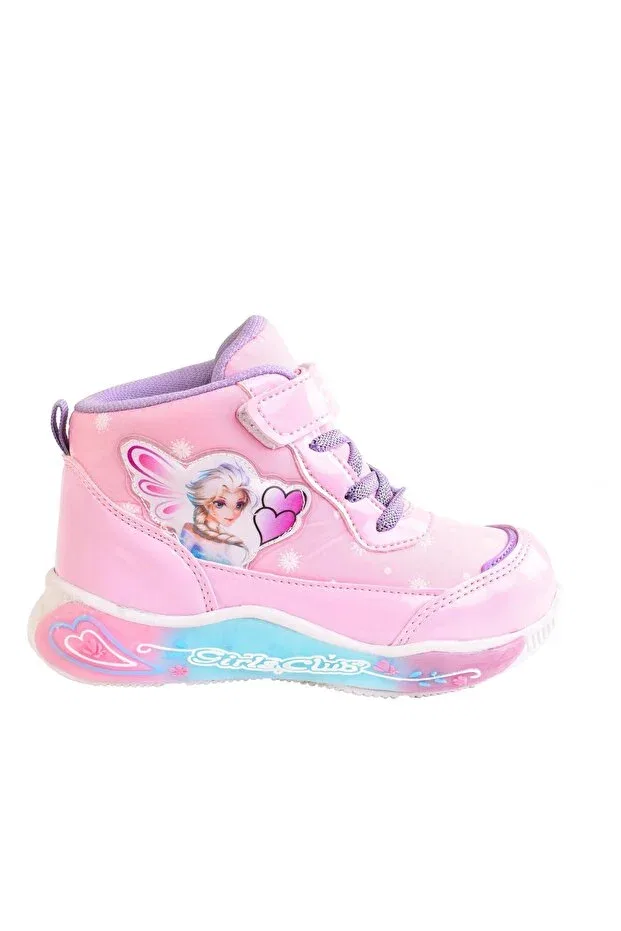 Детские кроссовки для девочек светящиеся с принтом Minibonito, Pink