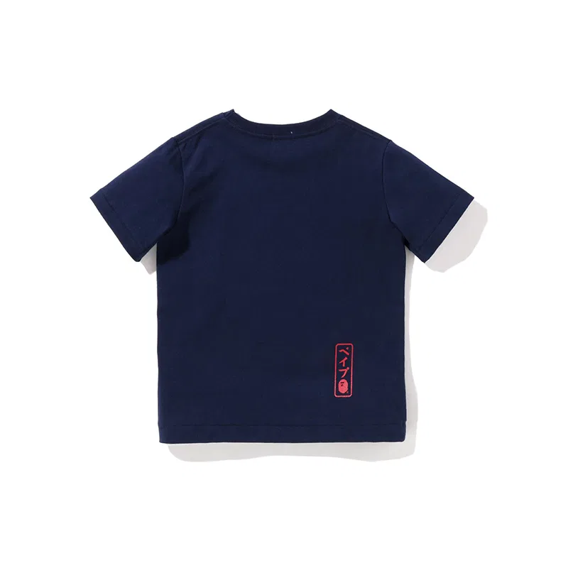 Детская футболка с принтом Head Series A BATHING APE, Navy Blue NYX — фото 3