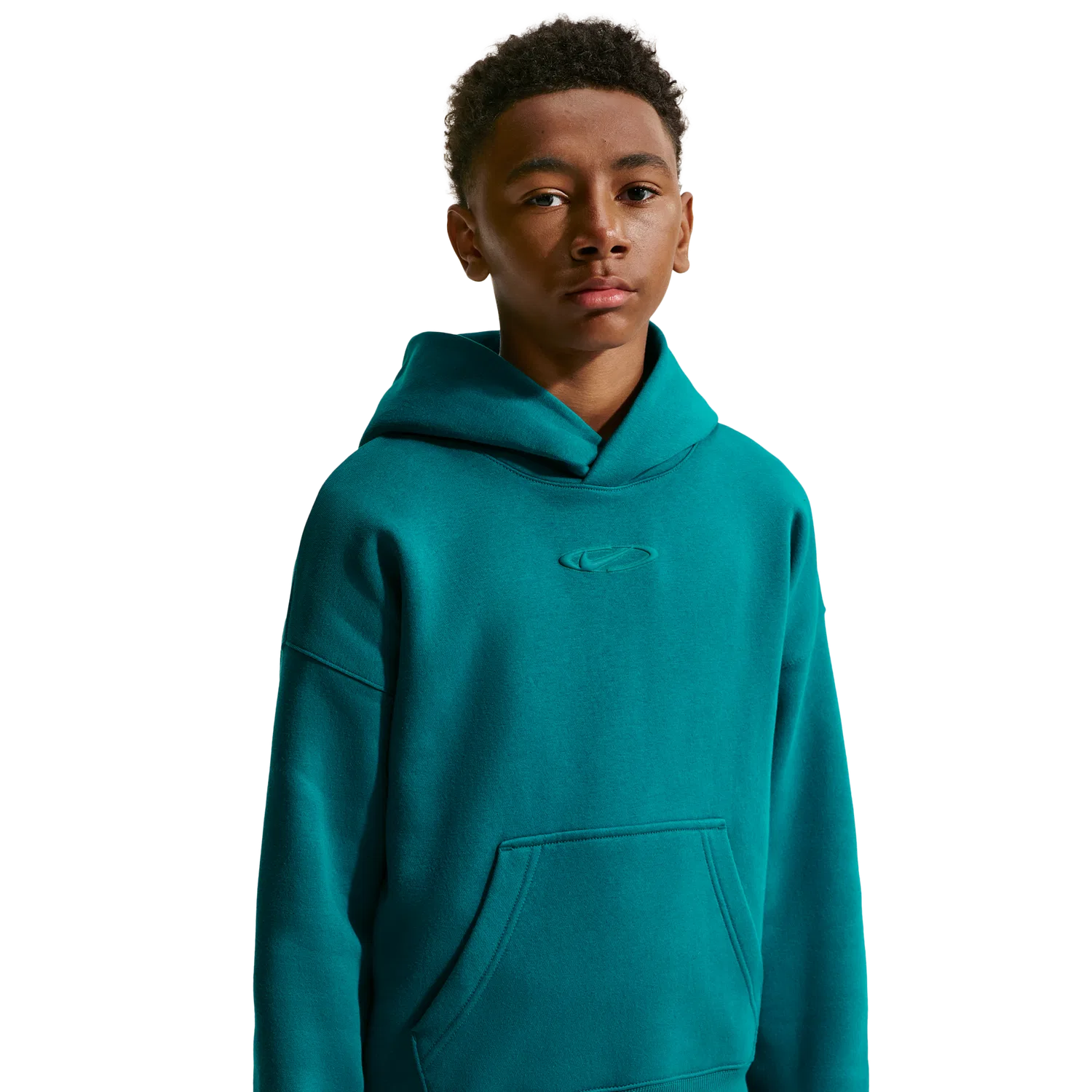 Детское худи оверсайз с принтом Nike NSW Club Fleece OS Hoodie, Bright Spruce Bright Spruce Energy — фото 4