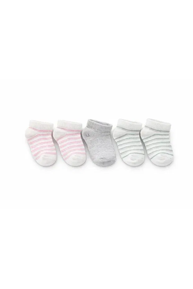 Детский комплект носков хлопковый 5-Piece baby cotton daily socks set - striped and plain patterned, soft & high quality Solde Socks, Multicolor
