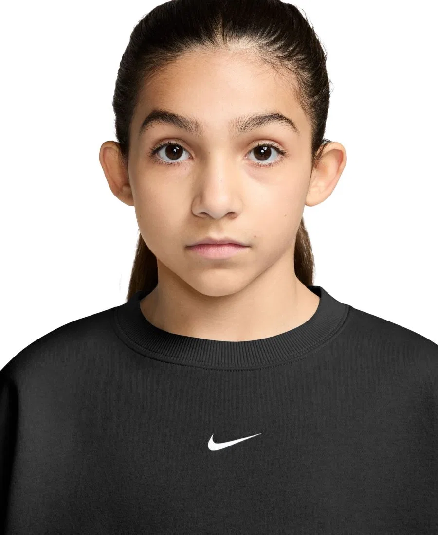 Свитшот с круглым вырезом из флиса Oversized Nike, Black/White — фото 2