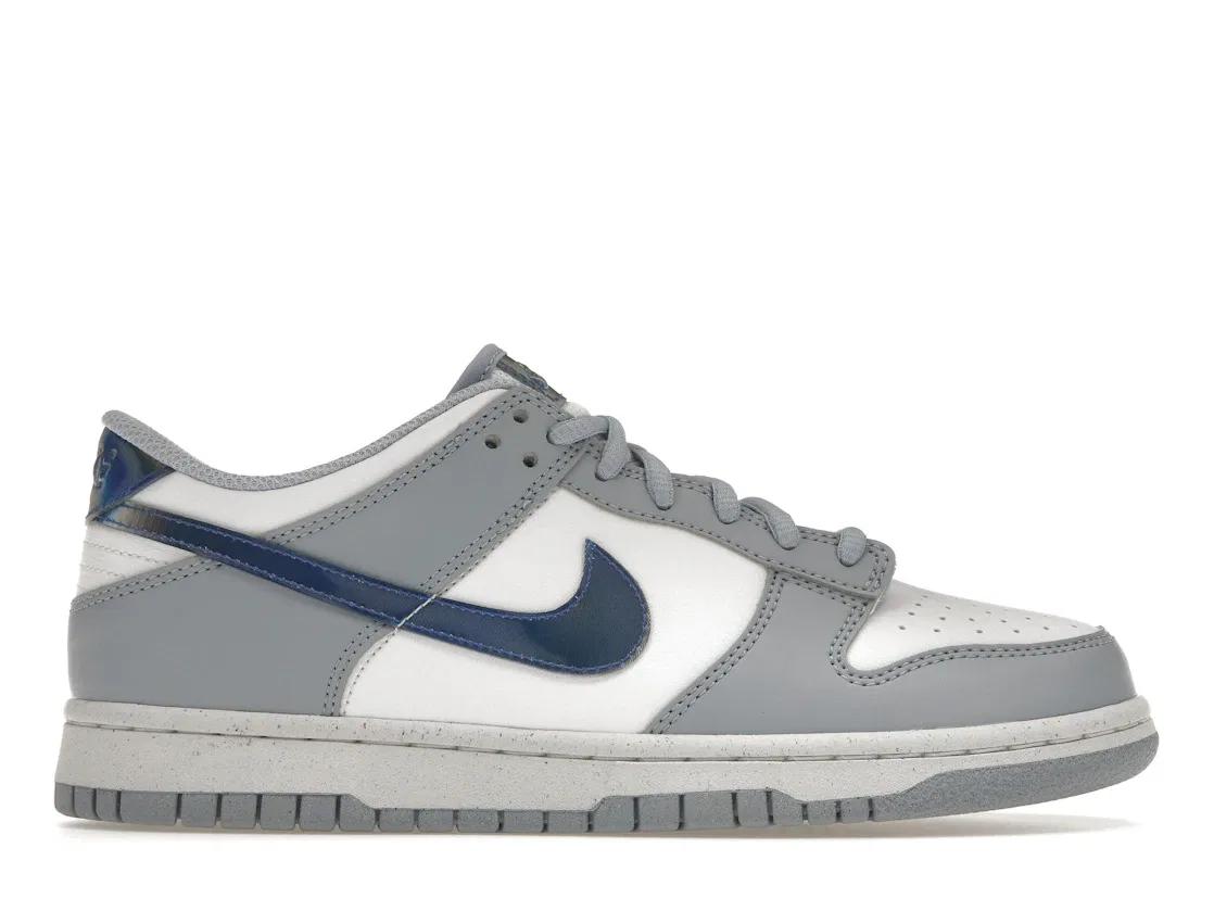 Детские кроссовки с иридесцентными элементами Nike Dunk Low Next Nature, Blue Whisper/Hyper Royal/Green Abyss/White