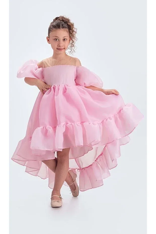 Детское платье для девочек с воланами Arisvi girl's evening dress m00738 Mnk Baby&Kids, Pink