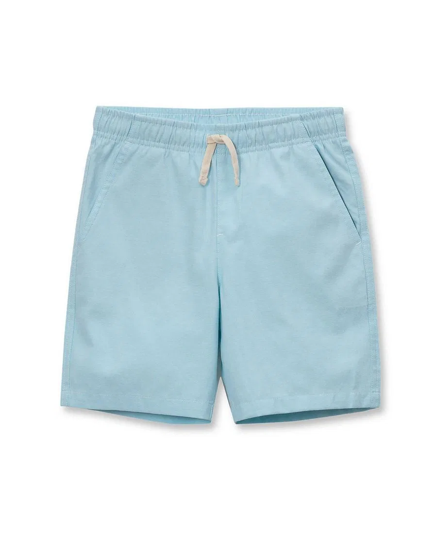Шорты на резинке с утяжкой, хлопковые, Big Boys Husky Oxford Pull On Shorts Lands' End, Crystal Blue