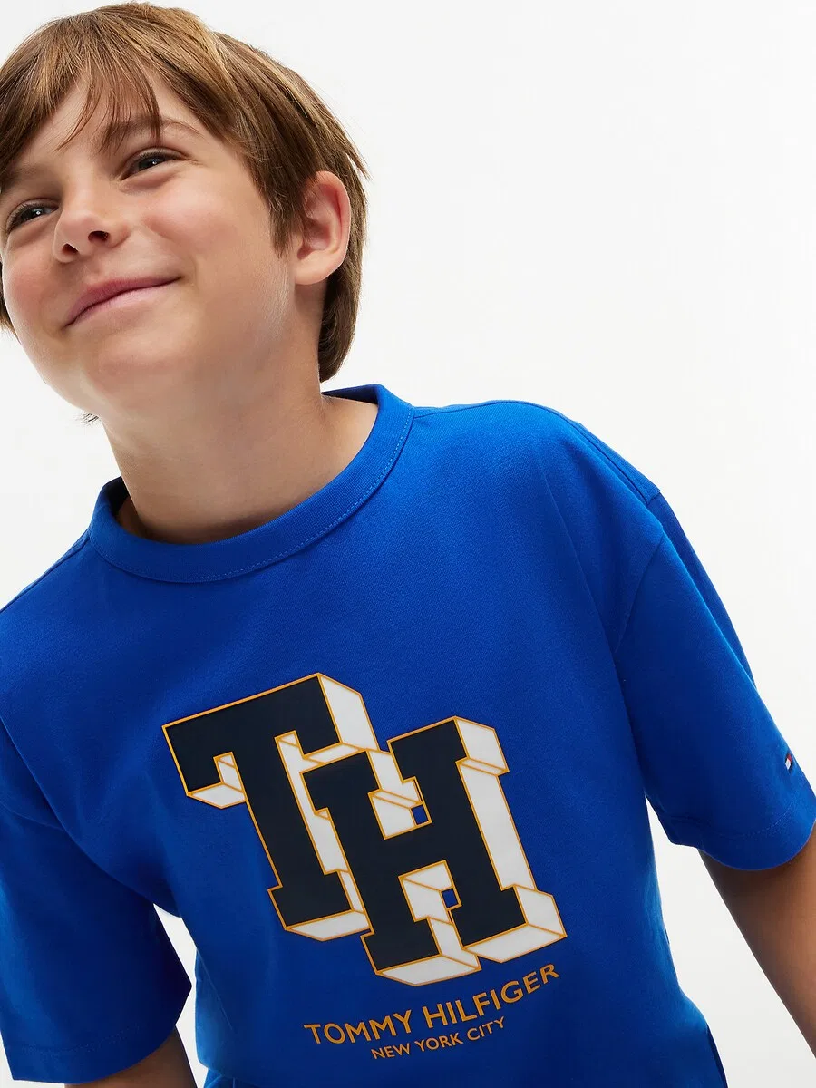 Футболка TOMMY HILFIGER синего цвета — фото 4