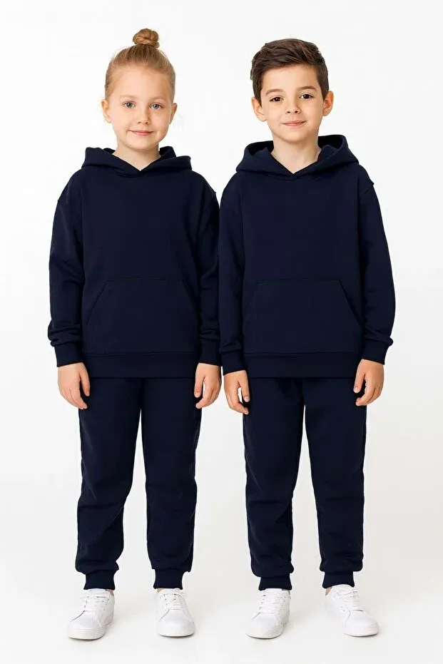 Детское худи с капюшоном хлопковая Unisex Kids Hooded Sweatshirt Ww Waka Waka Kids Store, Navy Blue — фото 4