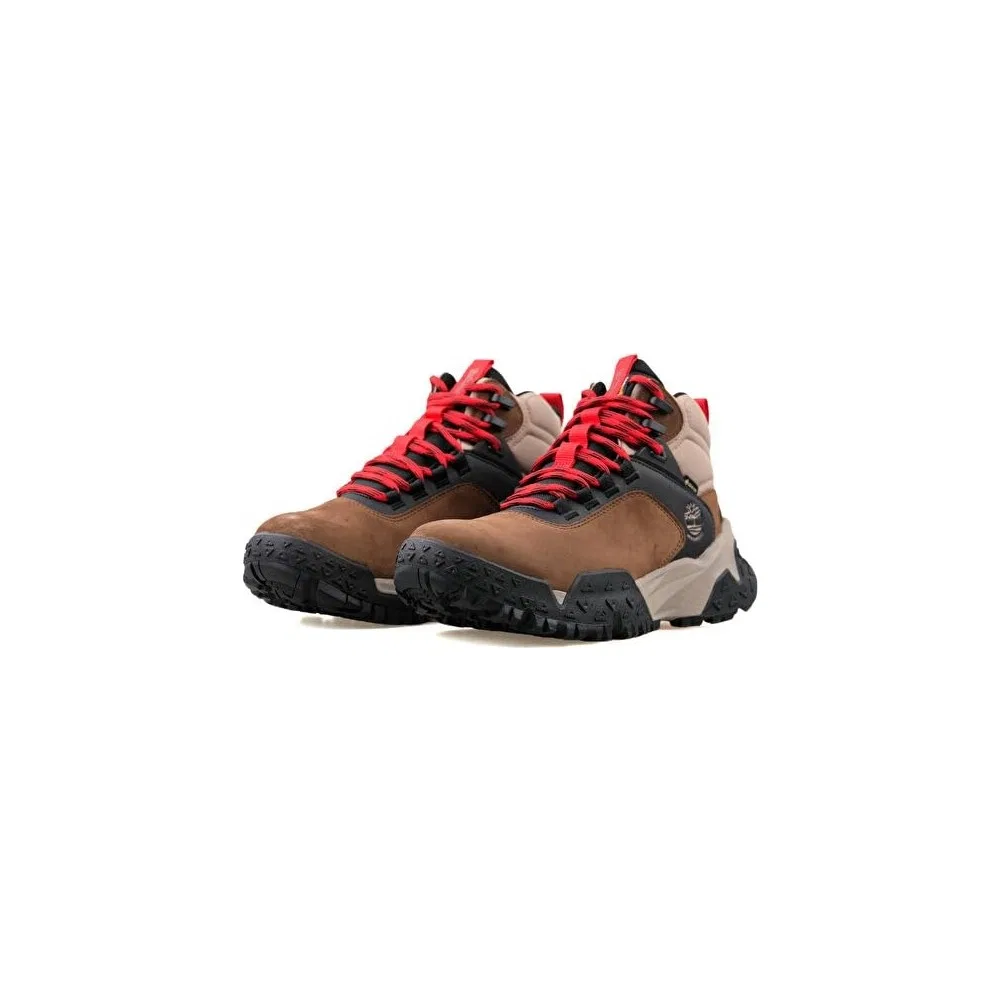 Детские треккинговые ботинки на шнуровке с мембраной GORE-TEX, коричневые, Motion Scramble Mid Lace Up Gtx Timberland — фото 4