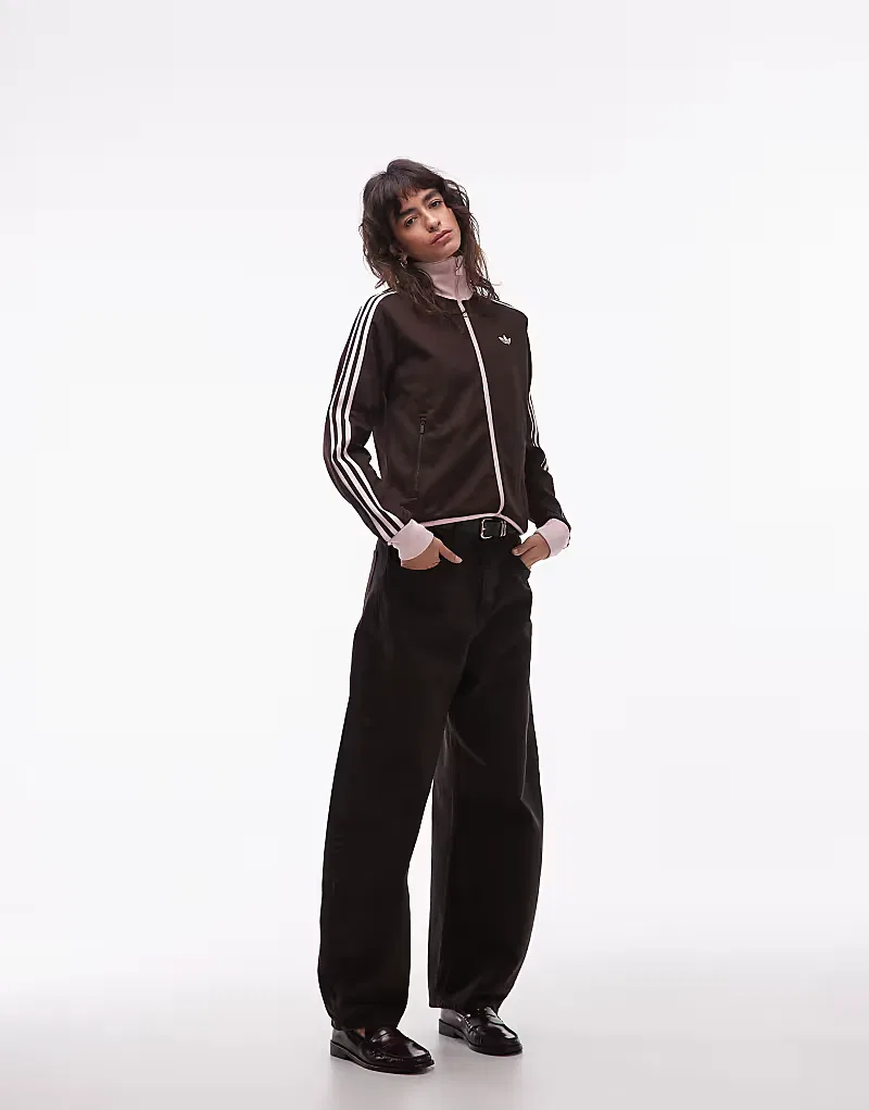 Классическая спортивная куртка Adidas Originals коричневого и, розовый — фото 2