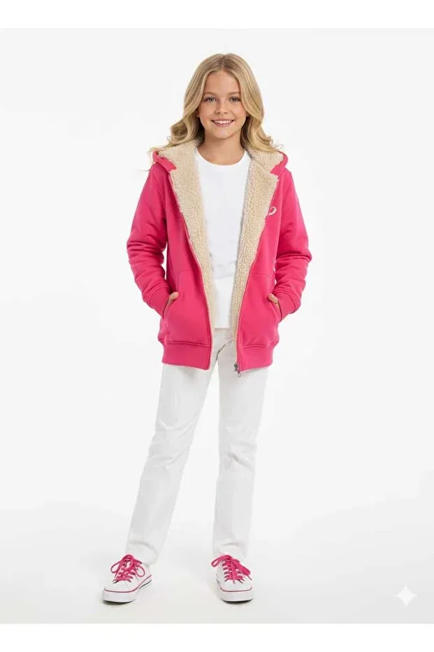 Детское пальто для девочек с капюшоном Aymelya, Fuchsia