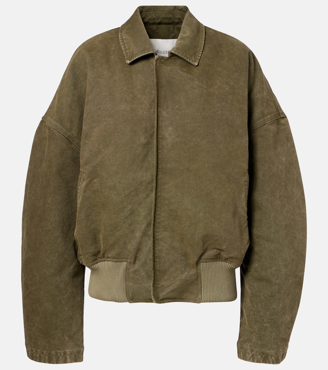 

Хлопковая куртка-бомбер свободного кроя JW Anderson, оливковый