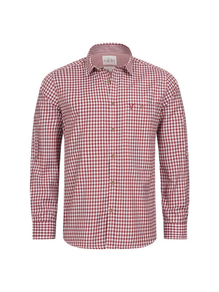 

Традиционная рубашка Sepp с длинными рукавами бордового цвета Nübler