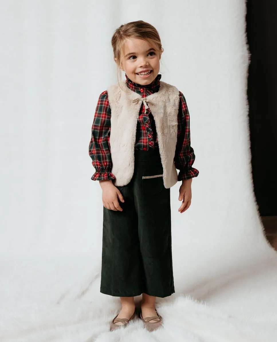 

Жилет для девочки из искусственного меха натурального цвета Fina Ejerique