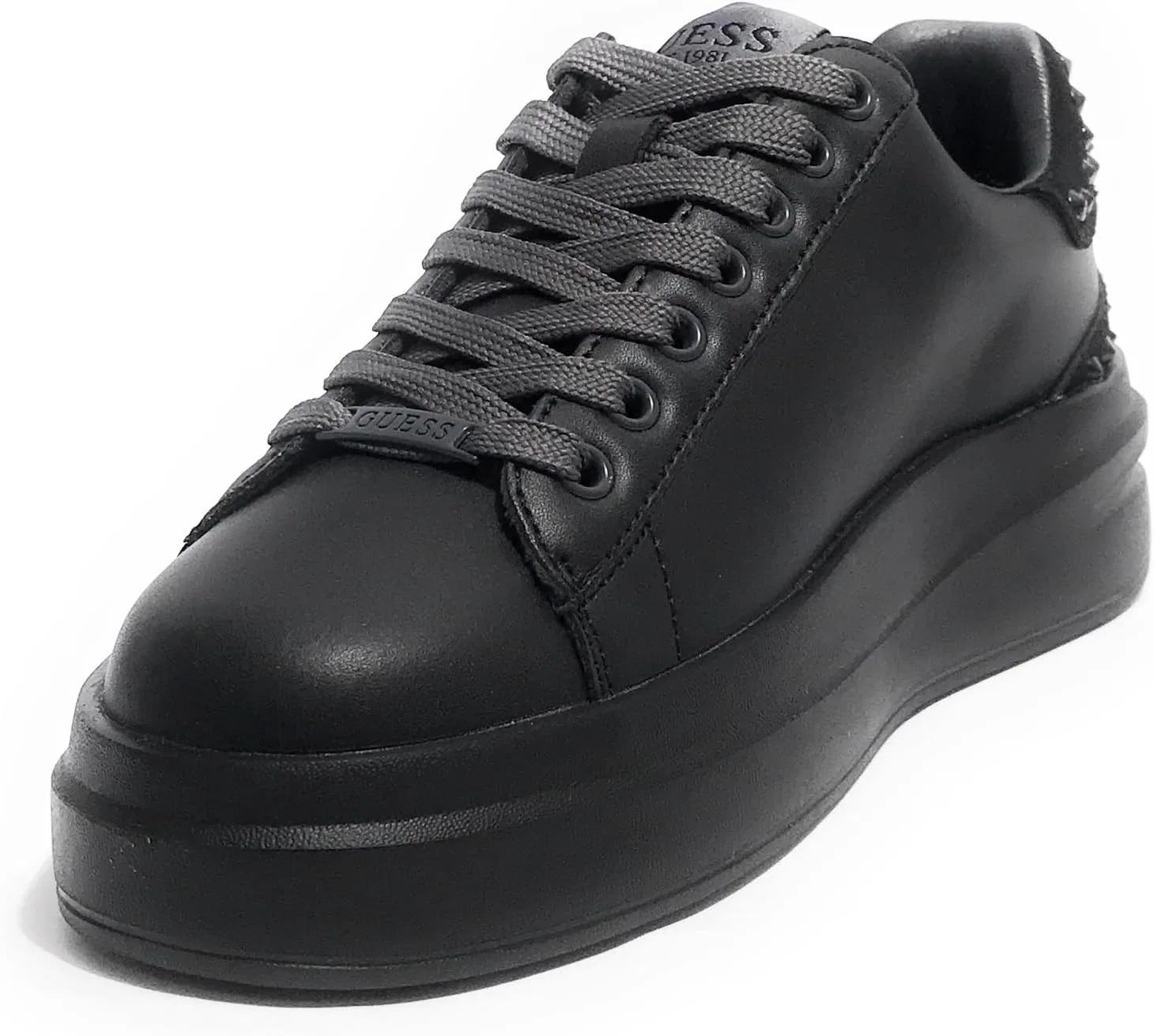 Кроссовки GUESS Scarpe Uomo Elbina Carryover Trainers в цвете Pelle Coal/Black DS24GU28 FLPVIBLEP12, черный — фото 3